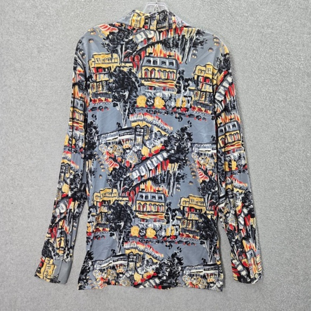 VINTAGE Kings Road Sears Men Button Up Shirt Large Gray Town City 60s 70s - Picture 8 of 11